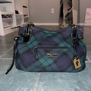 VINTAGE 1975 DOONEY & BOURKE GREEN CHECKED TOTE | PRE LOVED